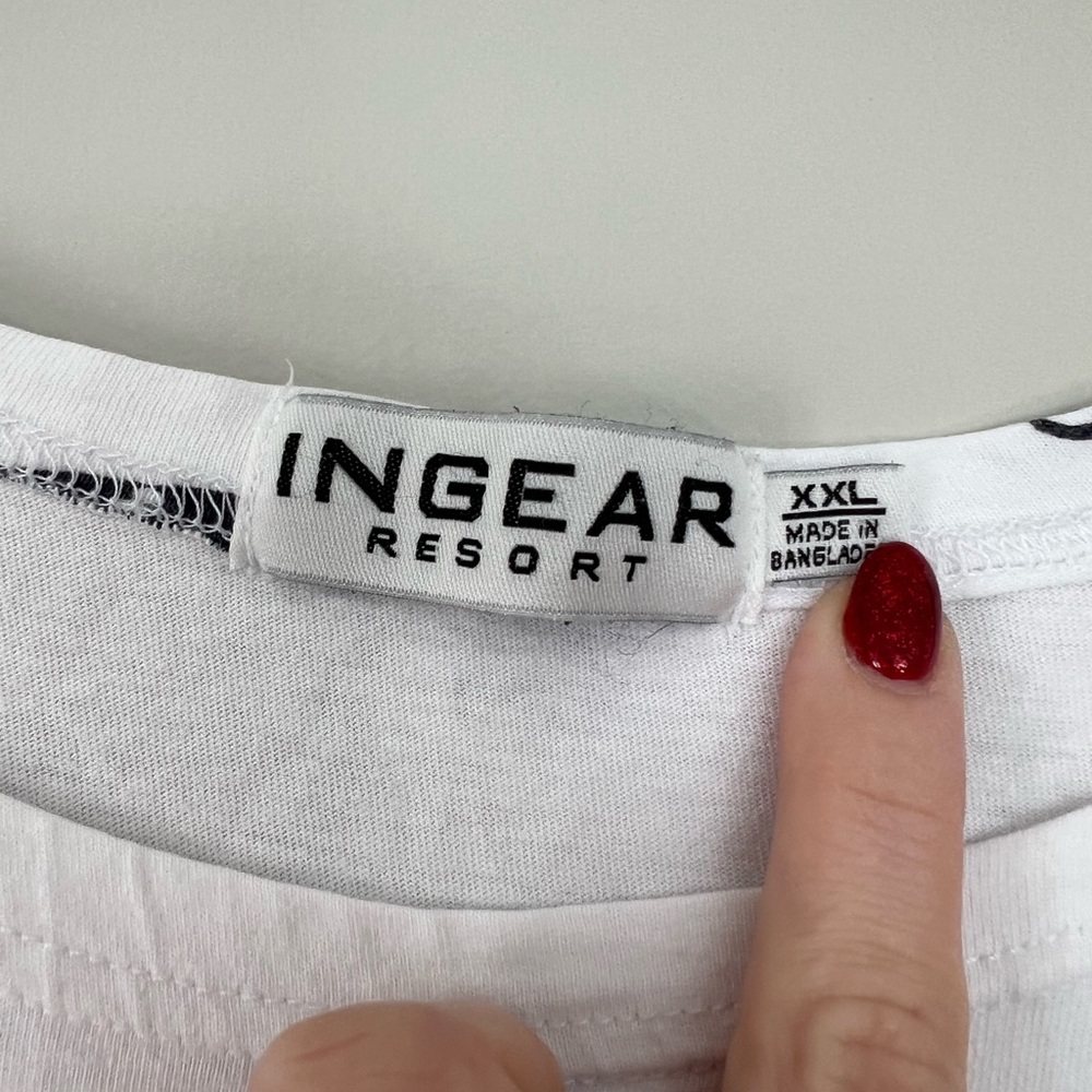 In Gear Resort Style White Swimsuit Coverup White with black details - Picture 2 of 4